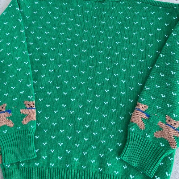 Vintage 80s Sweater Teddy Bear Crewneck Sweater Women's Small - Picture 6 of 6